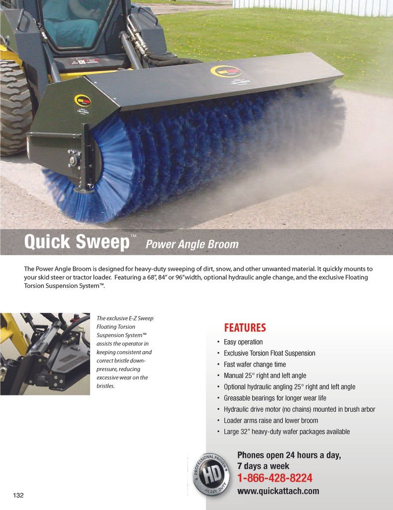 Skid Steer Sweeper Broom Attachment fits Bobcat New Holland Gehl Case